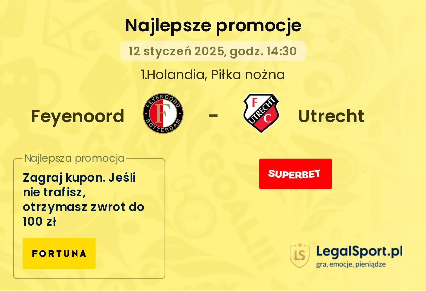 Feyenoord - Utrecht promocje bukmacherskie