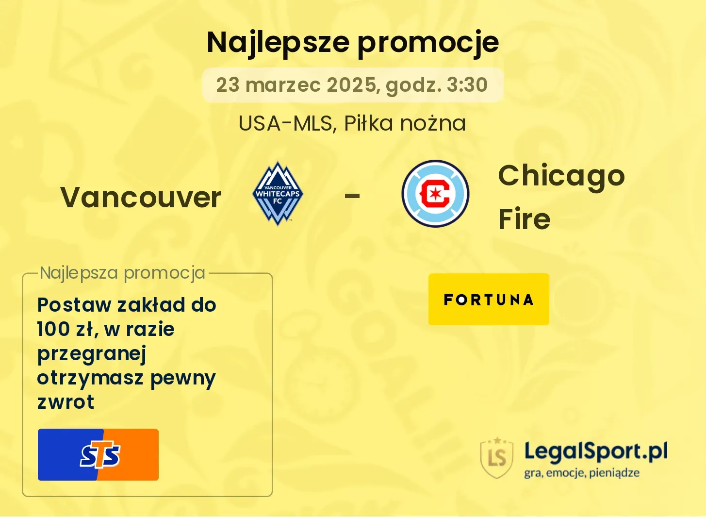 Vancouver - Chicago Fire promocje bukmacherskie