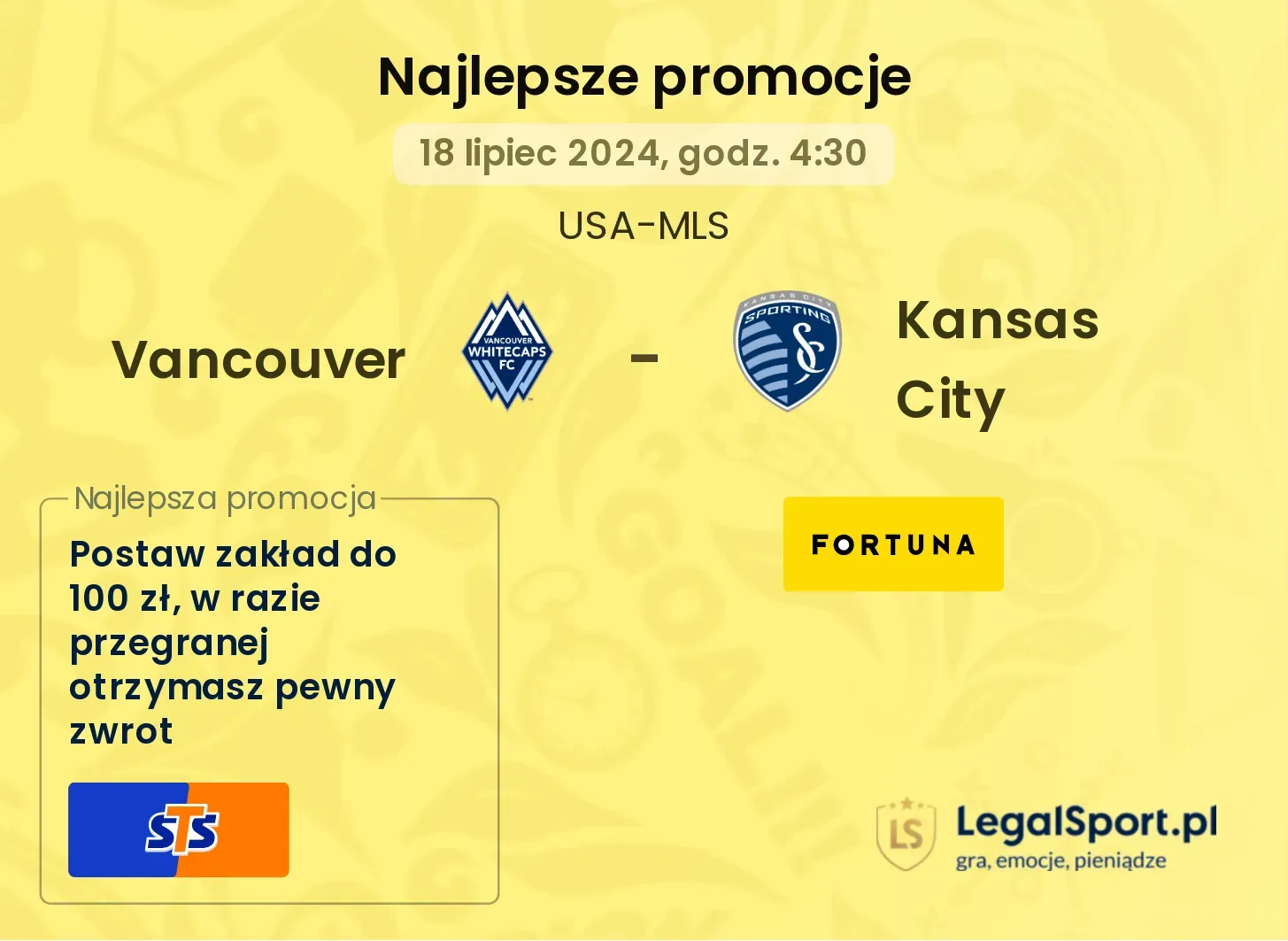 Vancouver - Kansas City promocje bonusy na mecz