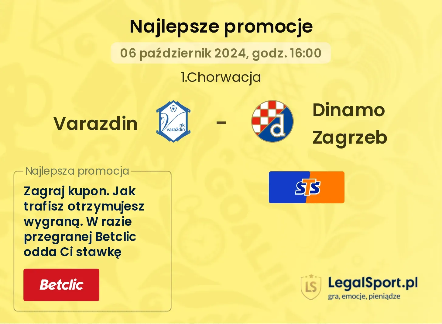 Varazdin - Dinamo Zagrzeb promocje bonusy na mecz