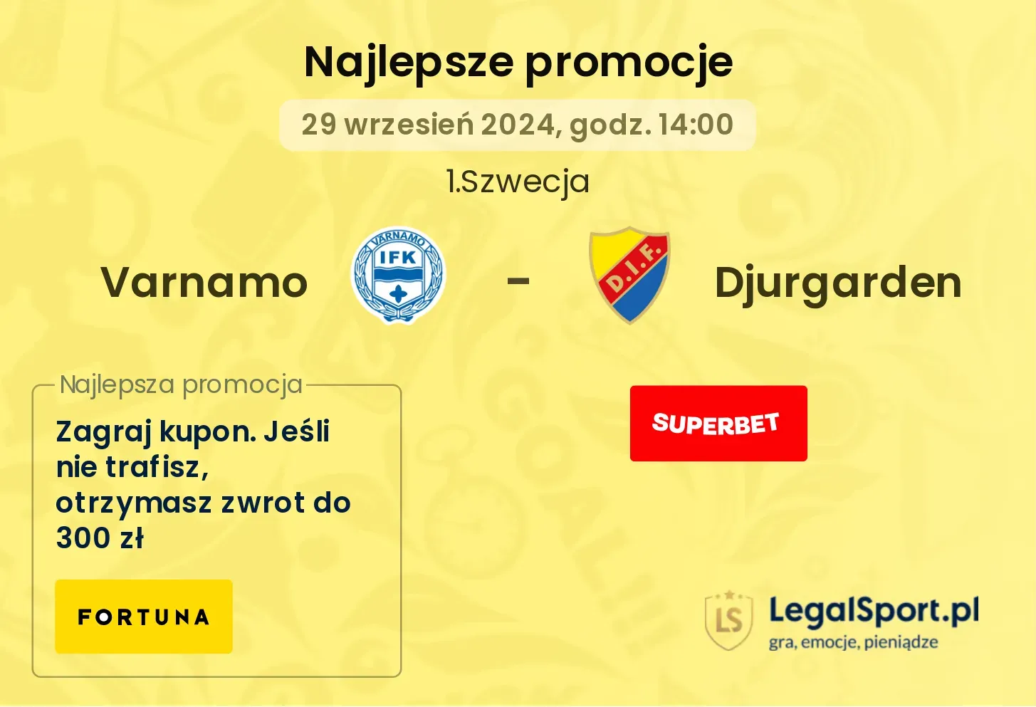 Varnamo - Djurgarden promocje bonusy na mecz