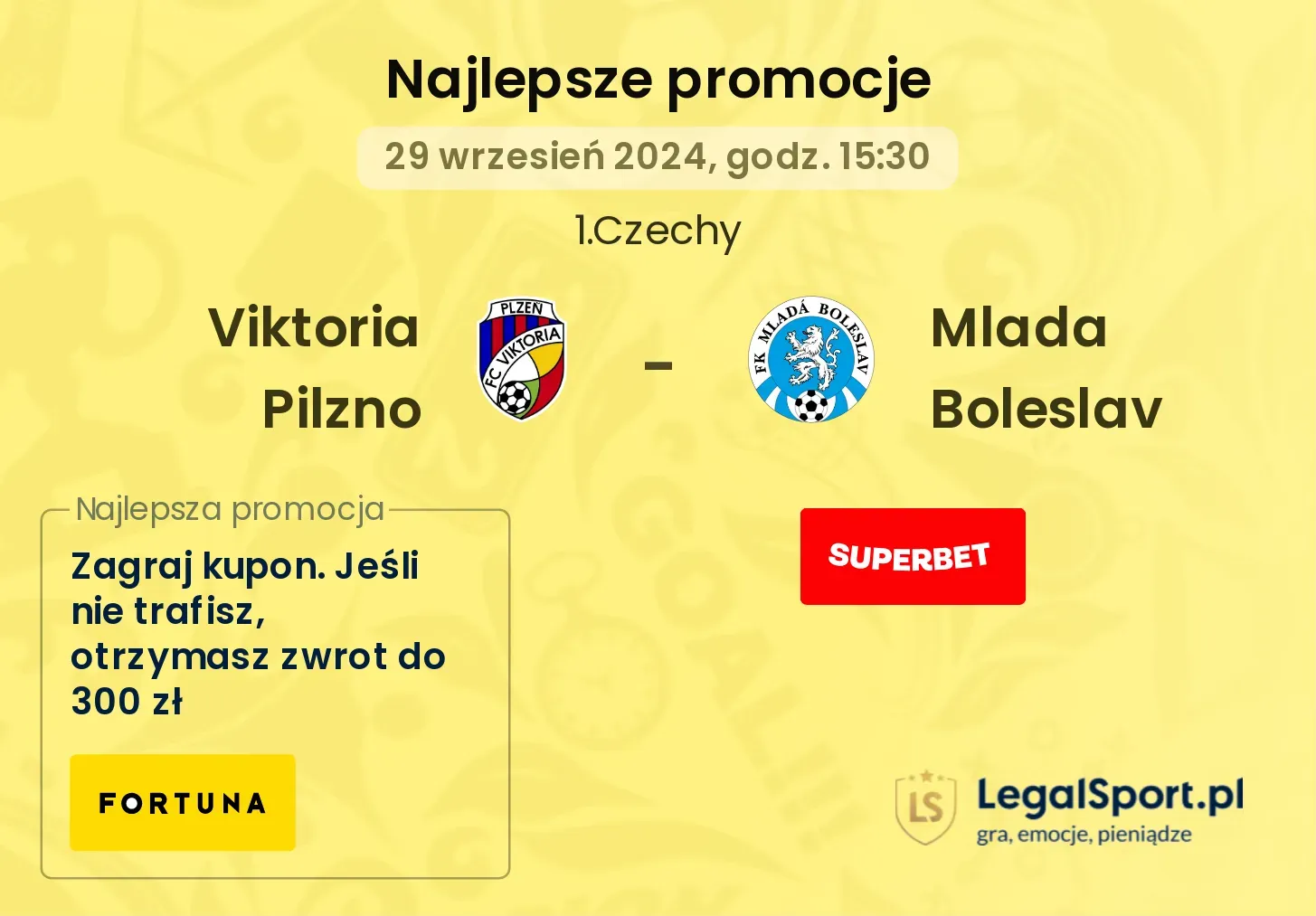 Viktoria Pilzno - Mlada Boleslav  promocje u bukmacherów 29.09, 15:30