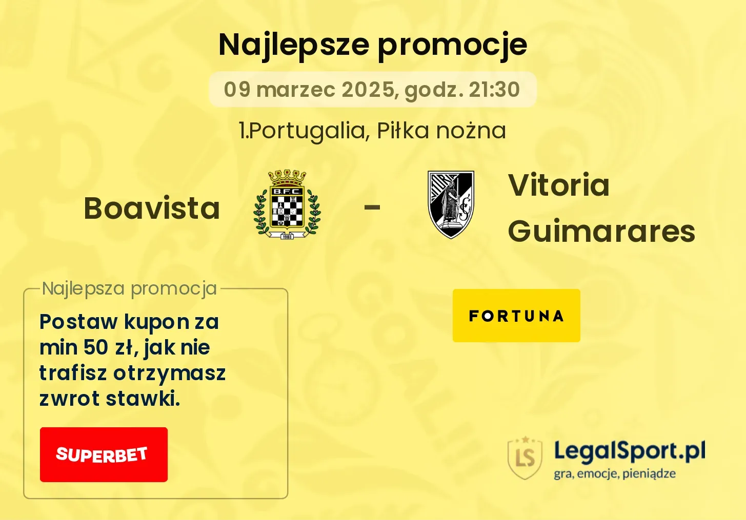 Boavista - Vitoria Guimarares promocje u bukmacherów