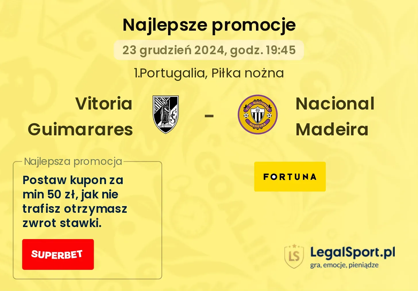 Vitoria Guimarares - Nacional Madeira promocje bonusy na mecz