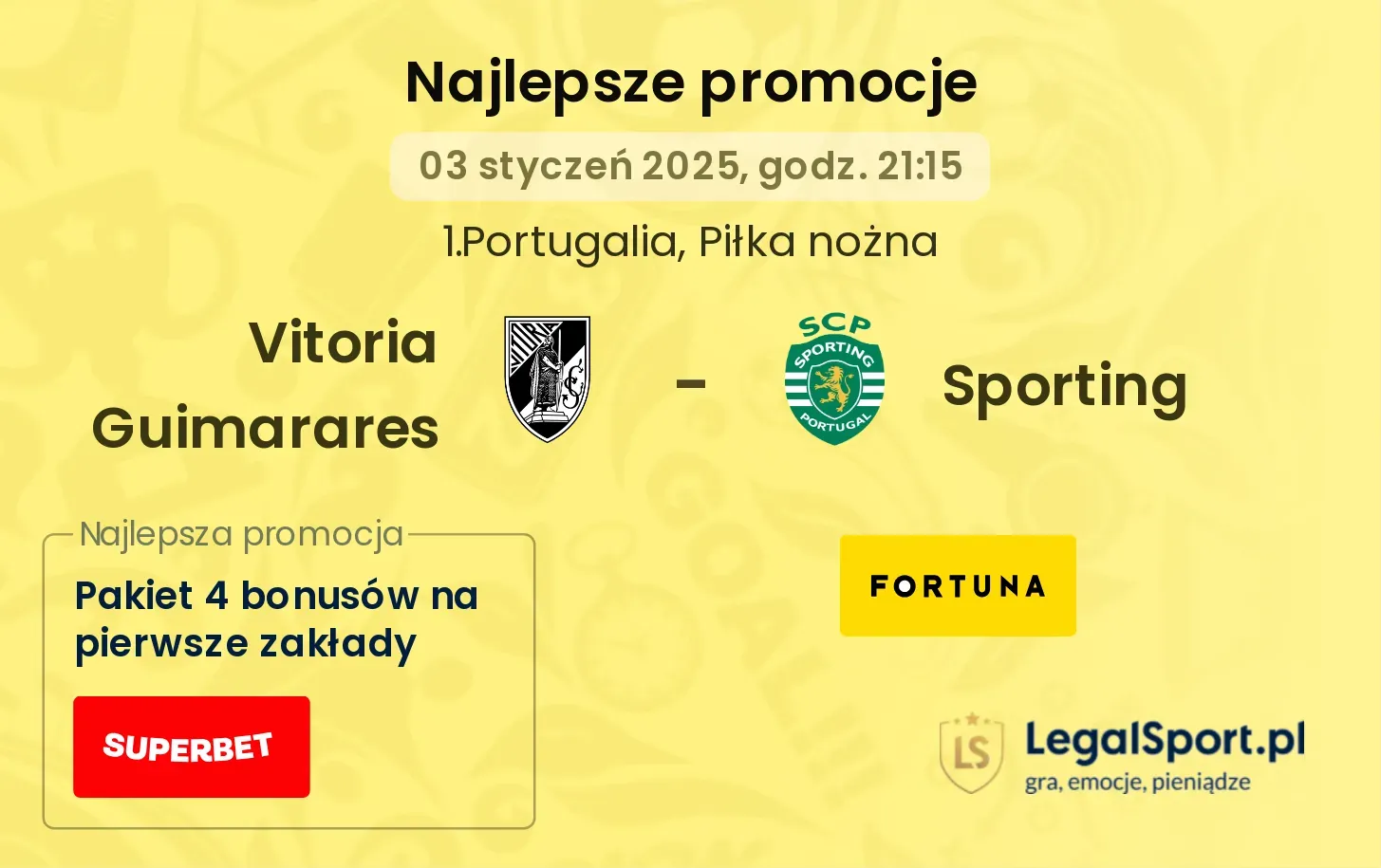 Vitoria Guimarares - Sporting promocje bonusy na mecz