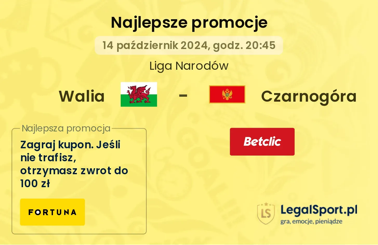 Walia - Czarnogóra promocje bonusy na mecz