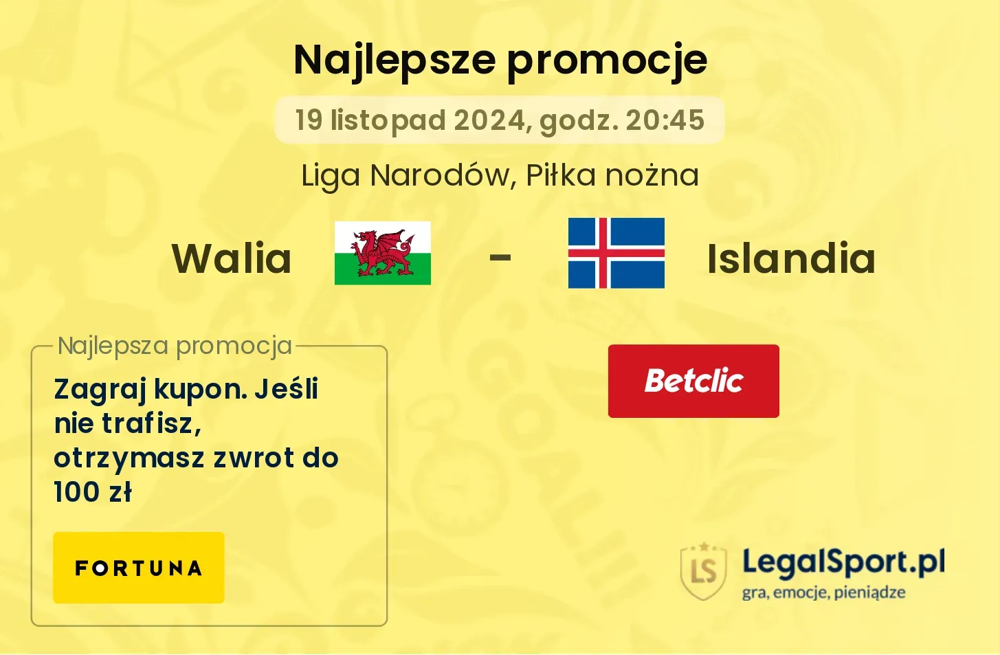 Walia - Islandia promocje bonusy na mecz