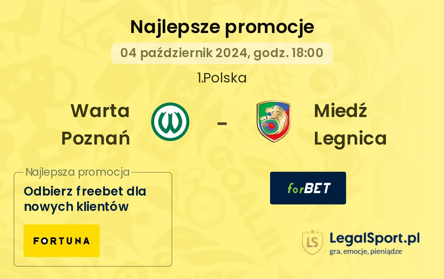 Warta Poznań - Miedź Legnica promocje u bukmacherów 04.10, 18:00