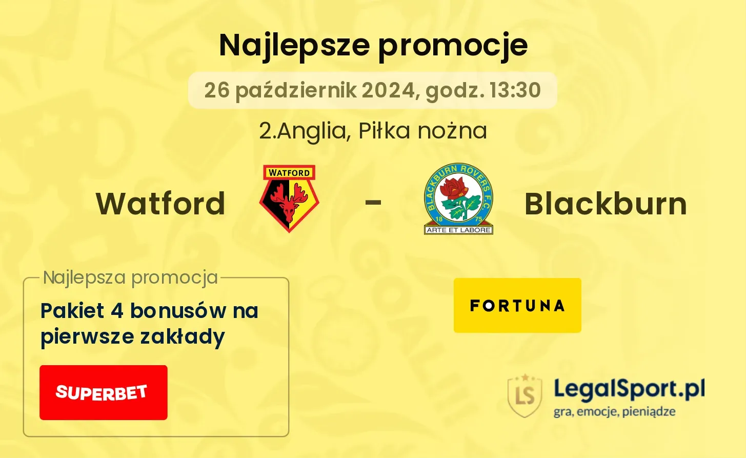 Watford - Blackburn promocje bonusy na mecz