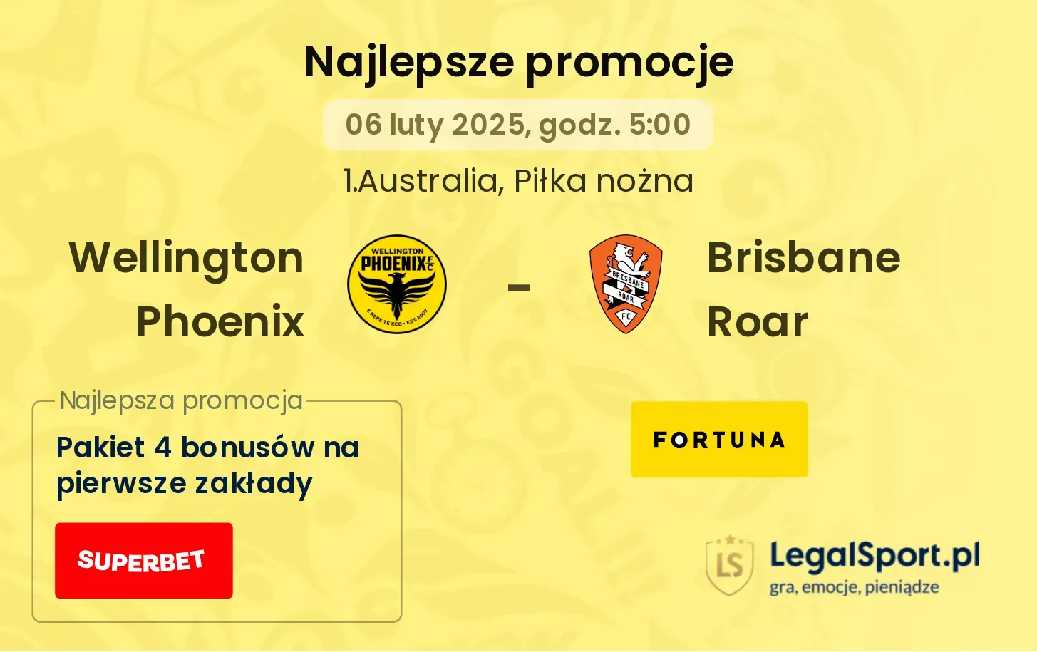 Wellington Phoenix - Brisbane Roar promocje u bukmacherów