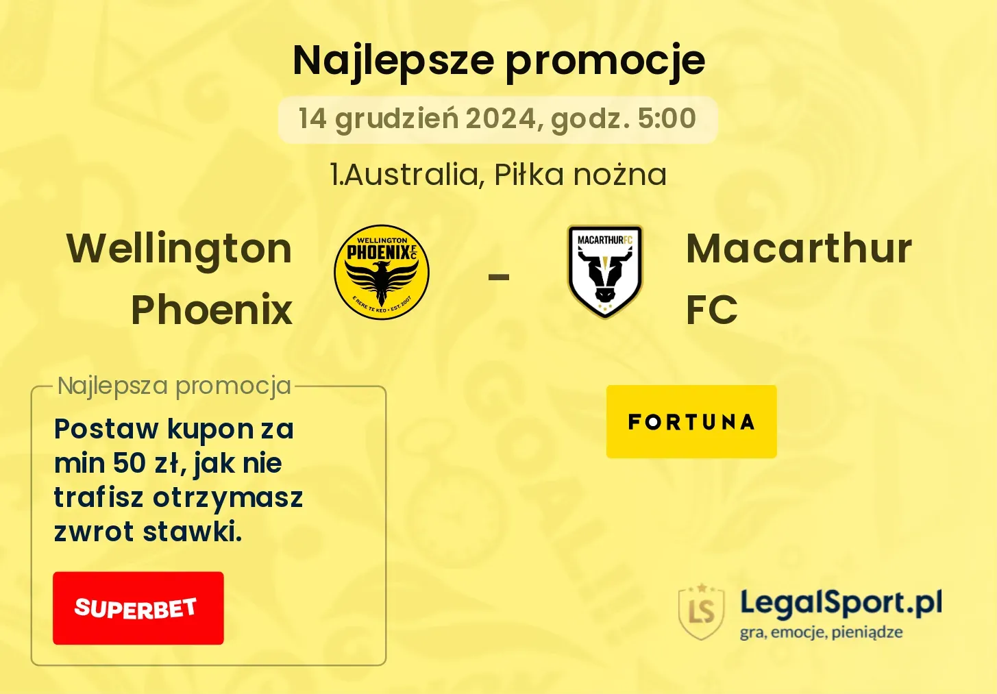 Wellington Phoenix - Macarthur FC promocje bukmacherskie