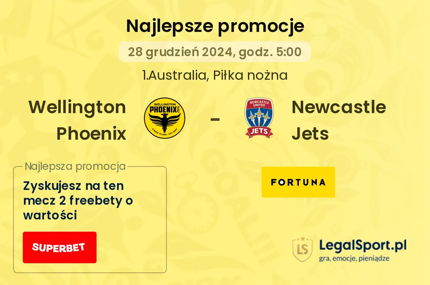 Wellington Phoenix - Newcastle Jets promocje bukmacherskie