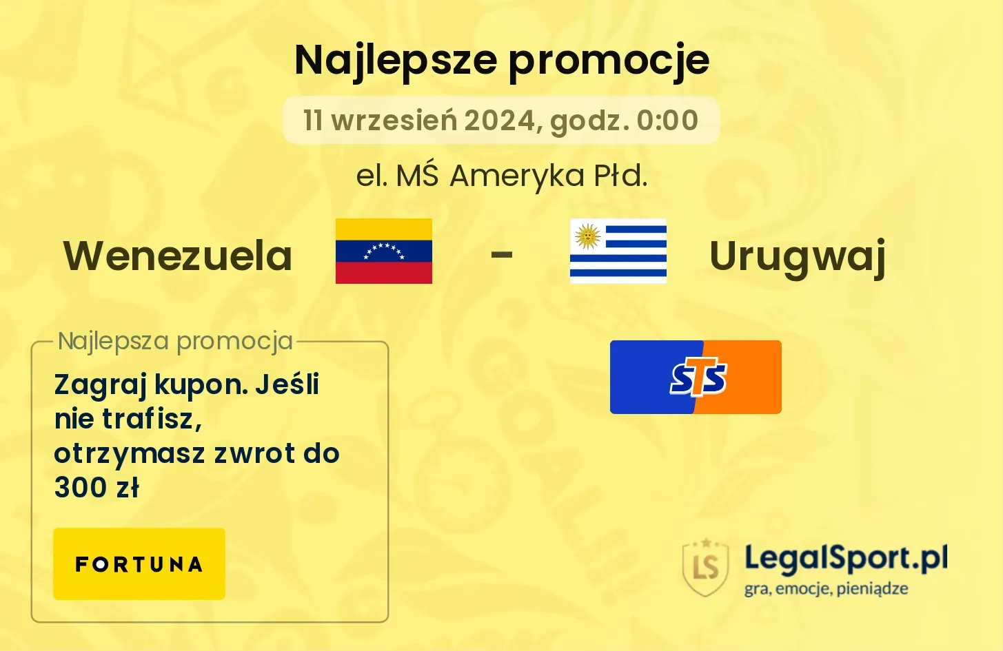 Wenezuela - Urugwaj promocje bonusy na mecz