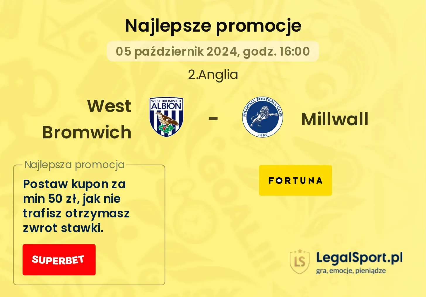 West Bromwich - Millwall promocje bonusy na mecz