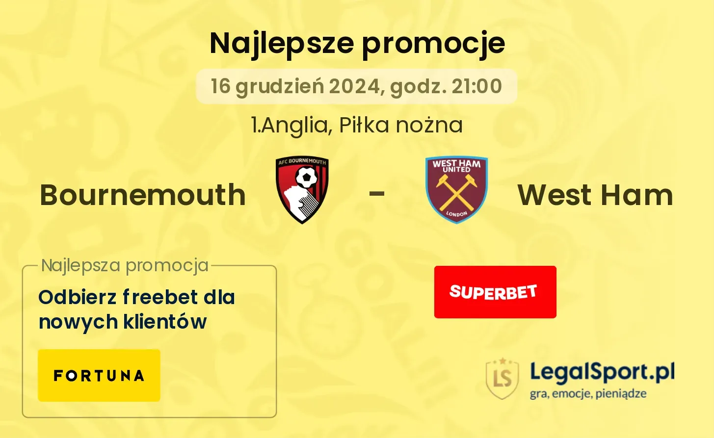 Bournemouth - West Ham promocje u bukmacherów