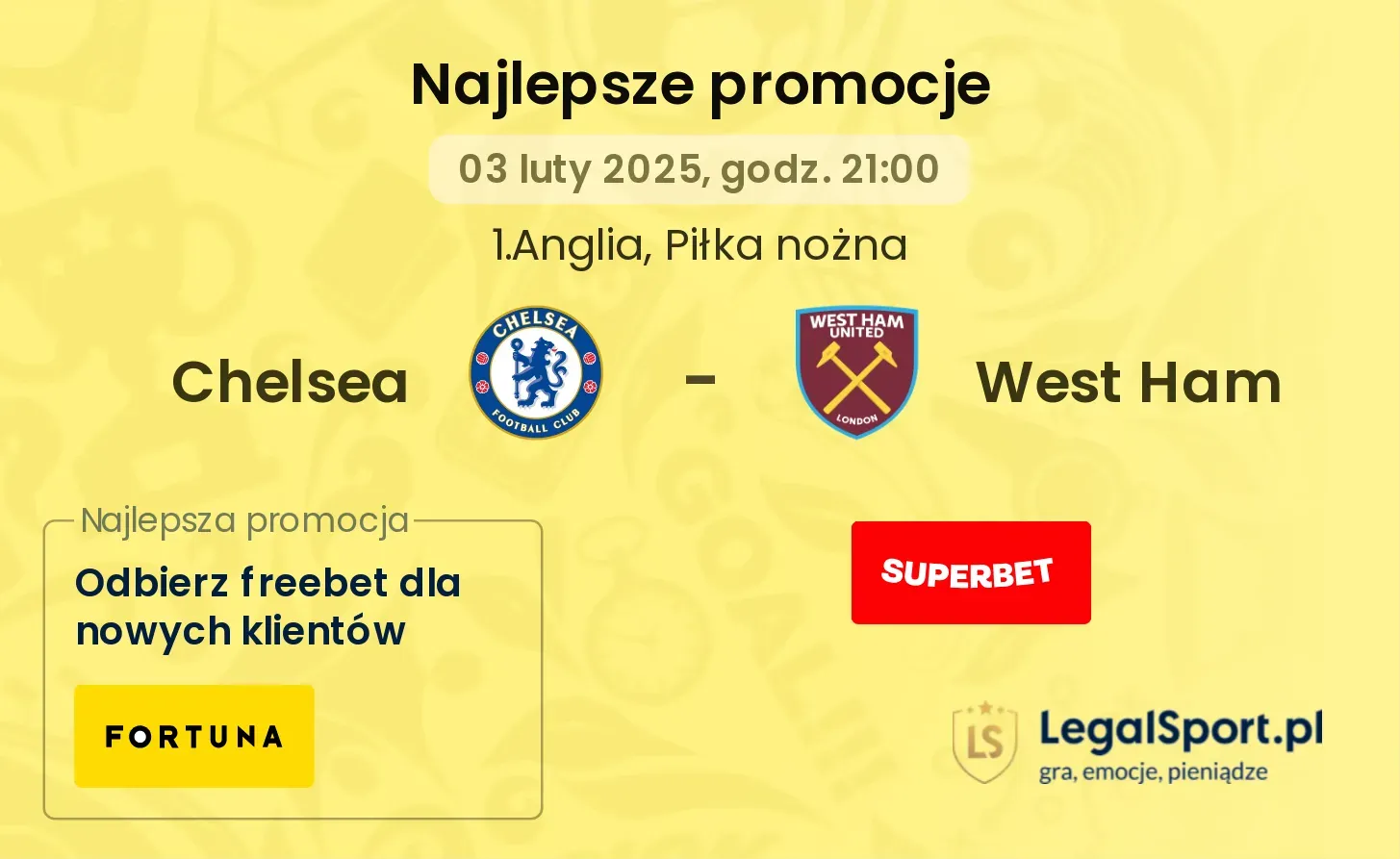 Chelsea - West Ham promocje bukmacherskie