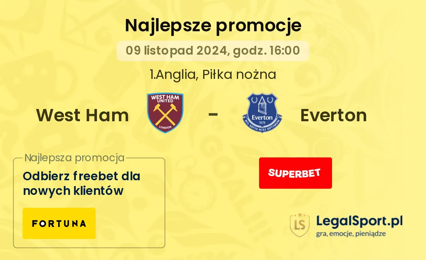 Everton - West Ham promocje u bukmacherów