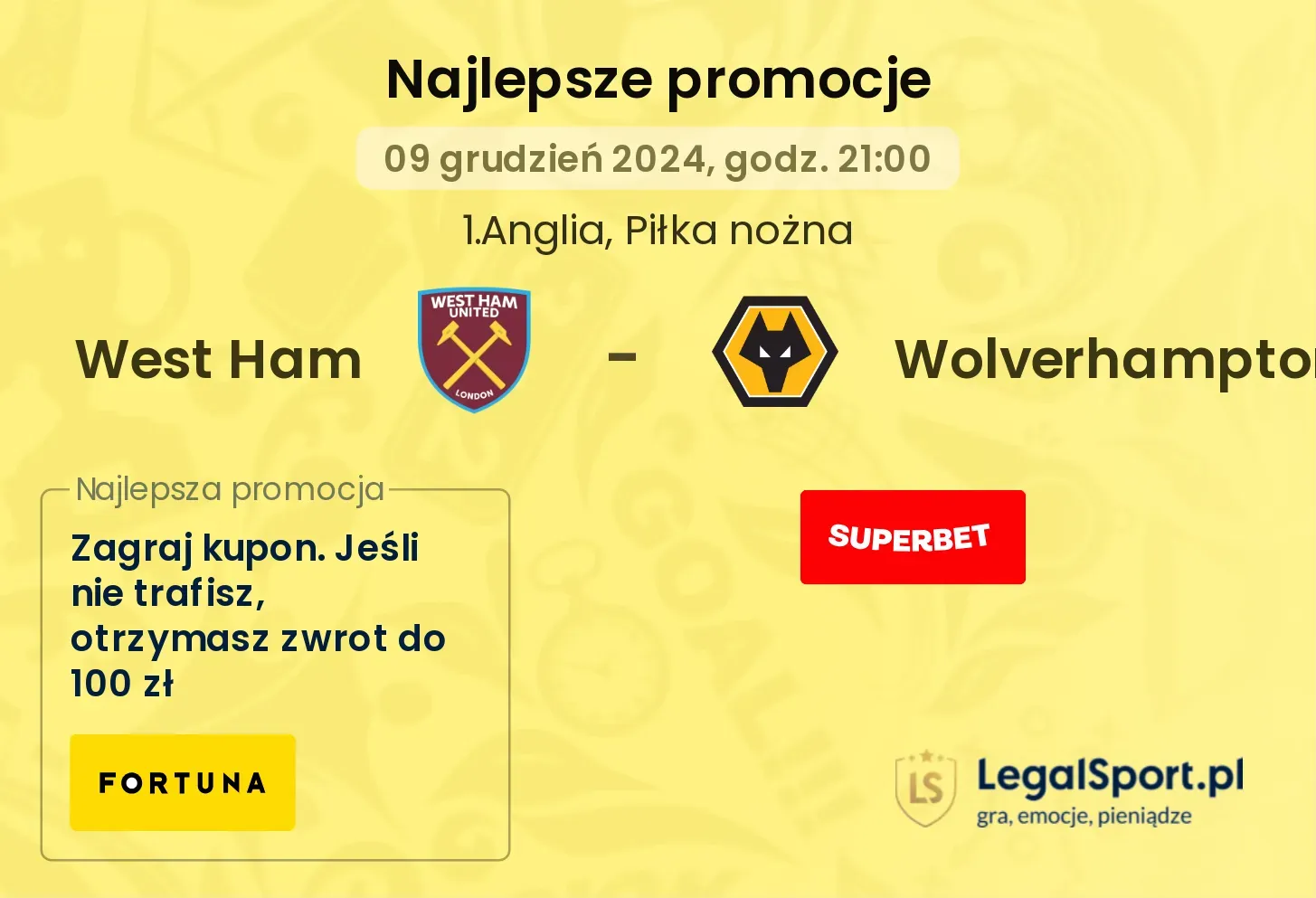 West Ham - Wolverhampton promocje bonusy na mecz