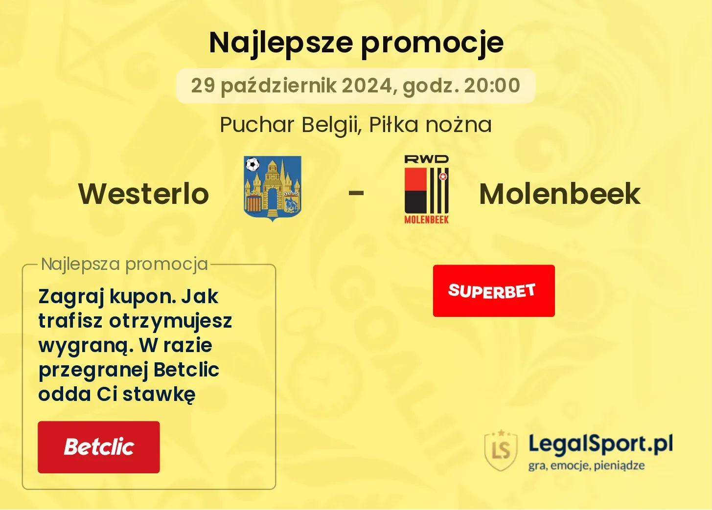 Westerlo - Molenbeek promocje bonusy na mecz