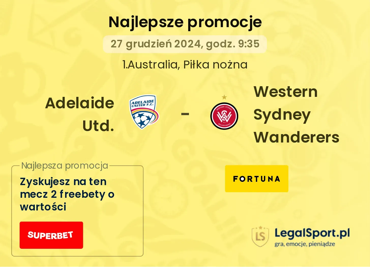 Adelaide Utd. - Western Sydney Wanderers promocje bukmacherskie