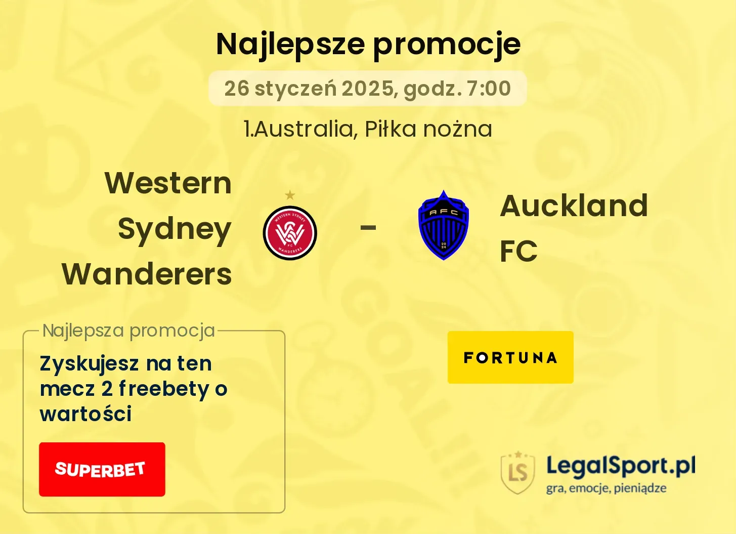 Western Sydney Wanderers - Auckland FC promocje bonusy na mecz