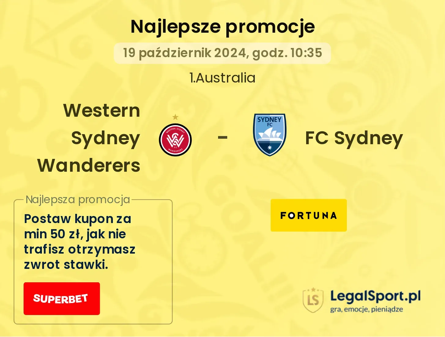 Western Sydney Wanderers - FC Sydney promocje bonusy na mecz