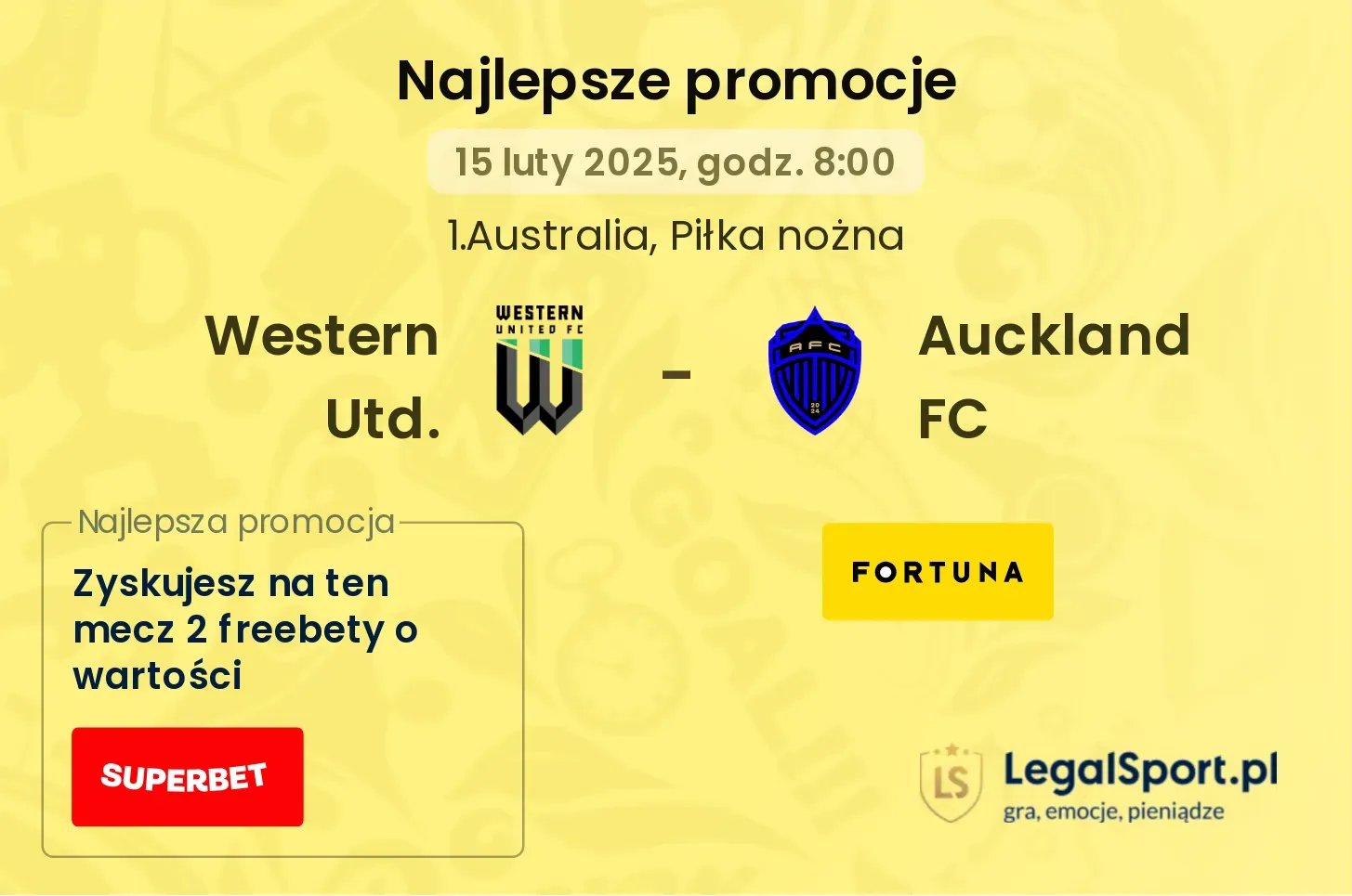 Western Utd. - Auckland FC promocje bonusy na mecz