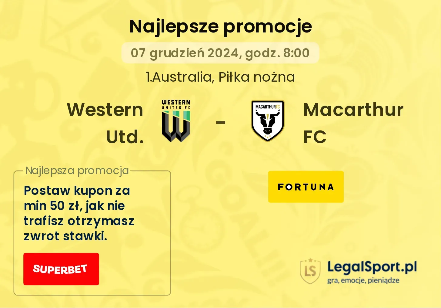 Western Utd. - Macarthur FC promocje u bukmacherów