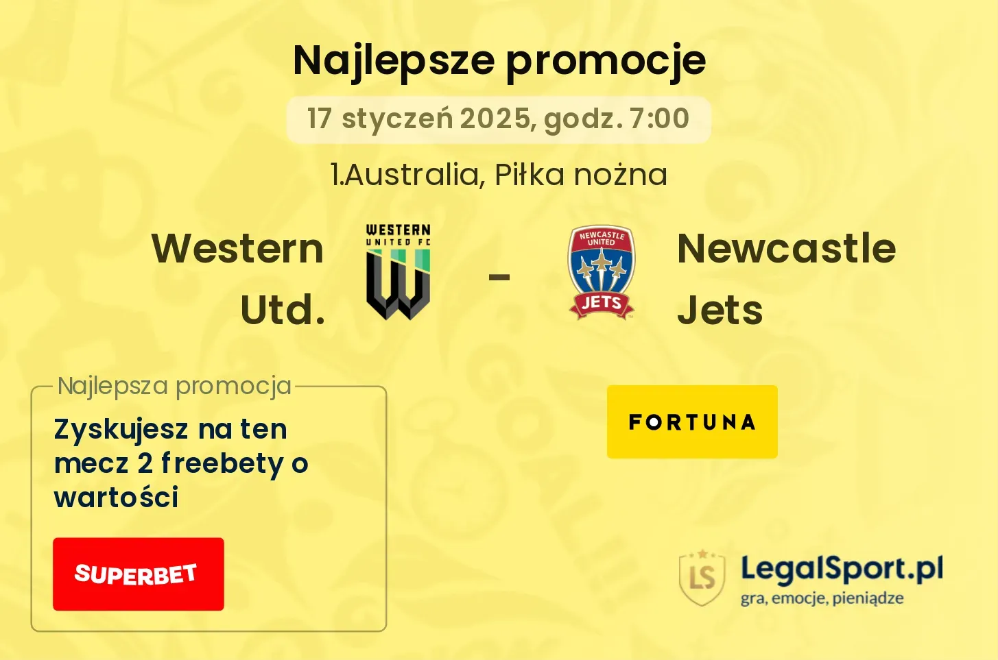 Western Utd. - Newcastle Jets promocje bukmacherskie