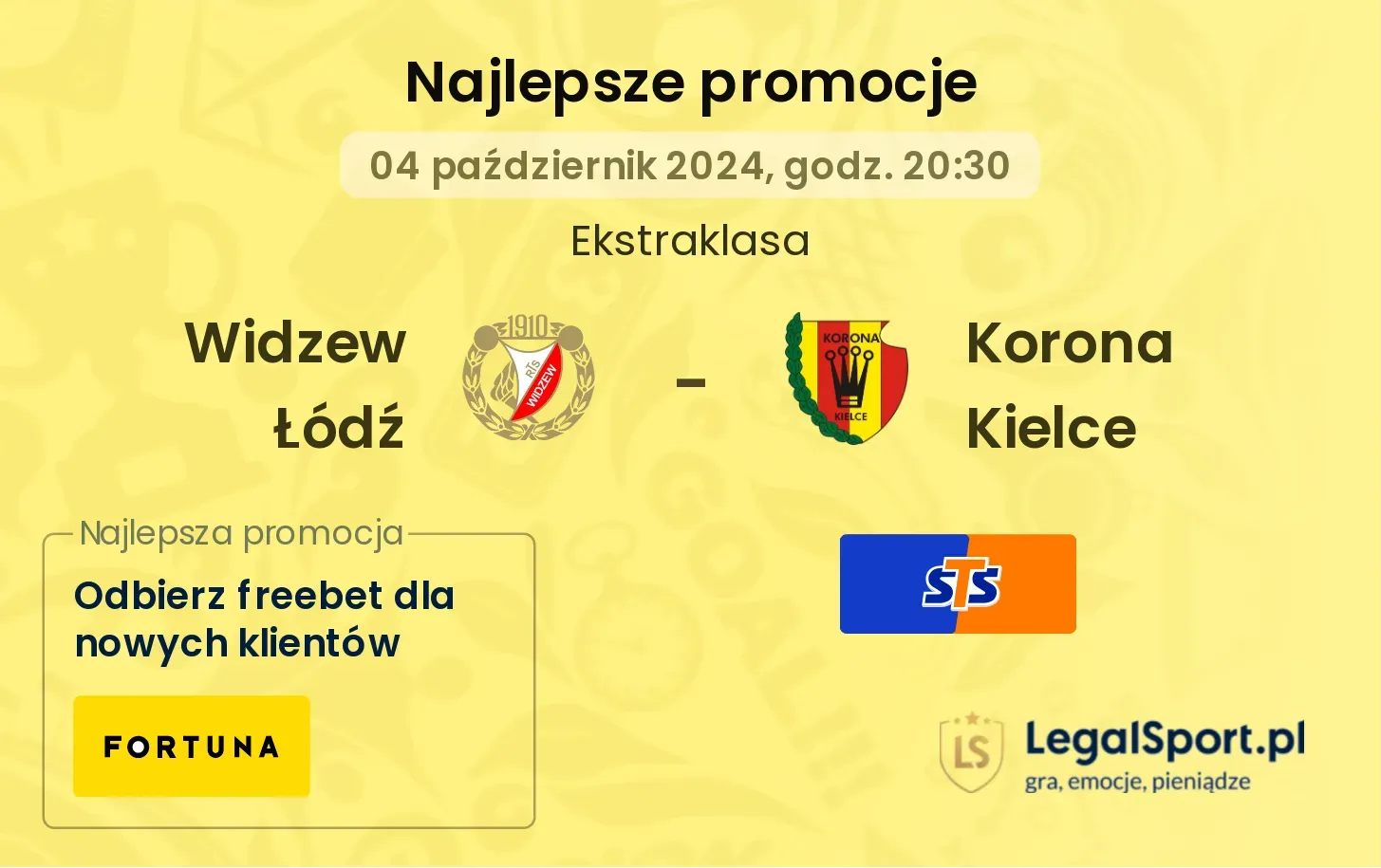 Widzew Łódź - Korona Kielce promocje bonusy na mecz