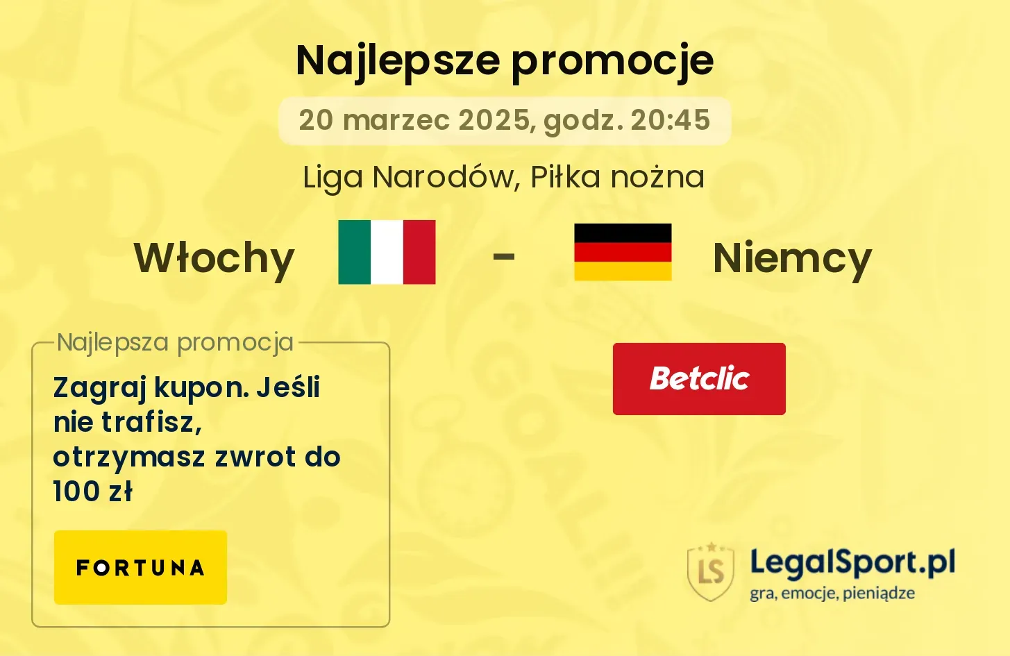 Włochy - Niemcy promocje bonusy na mecz