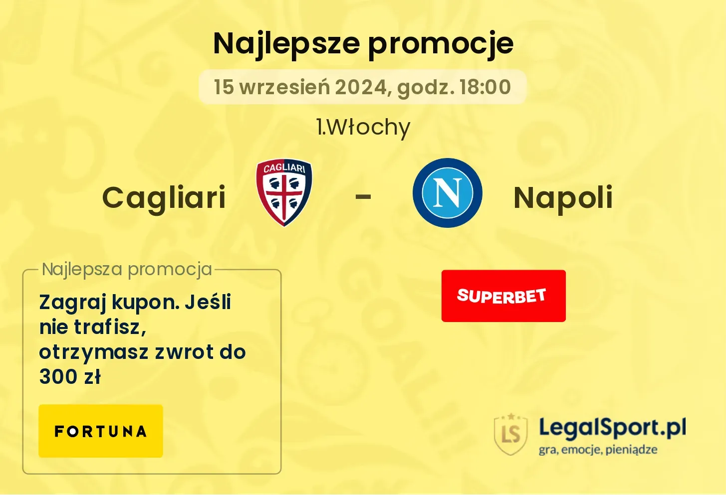 Cagliari - Napoli promocje bonusy na mecz