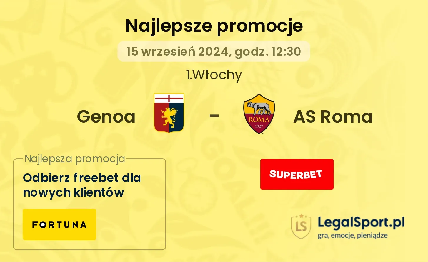 Genoa - AS Roma promocje bonusy na mecz