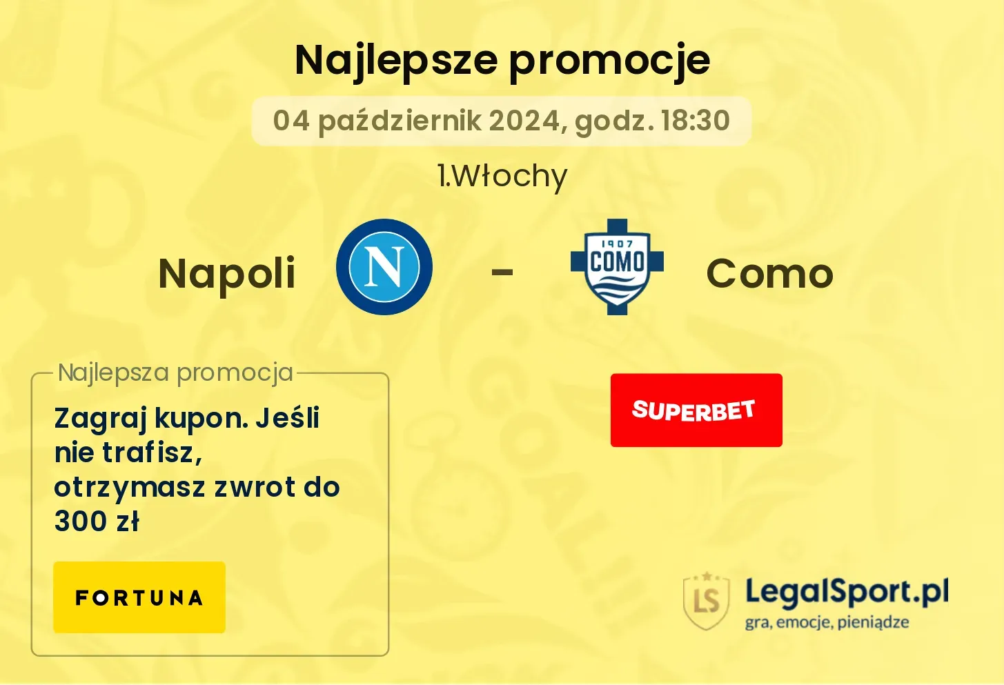 Napoli - Como promocje bonusy na mecz