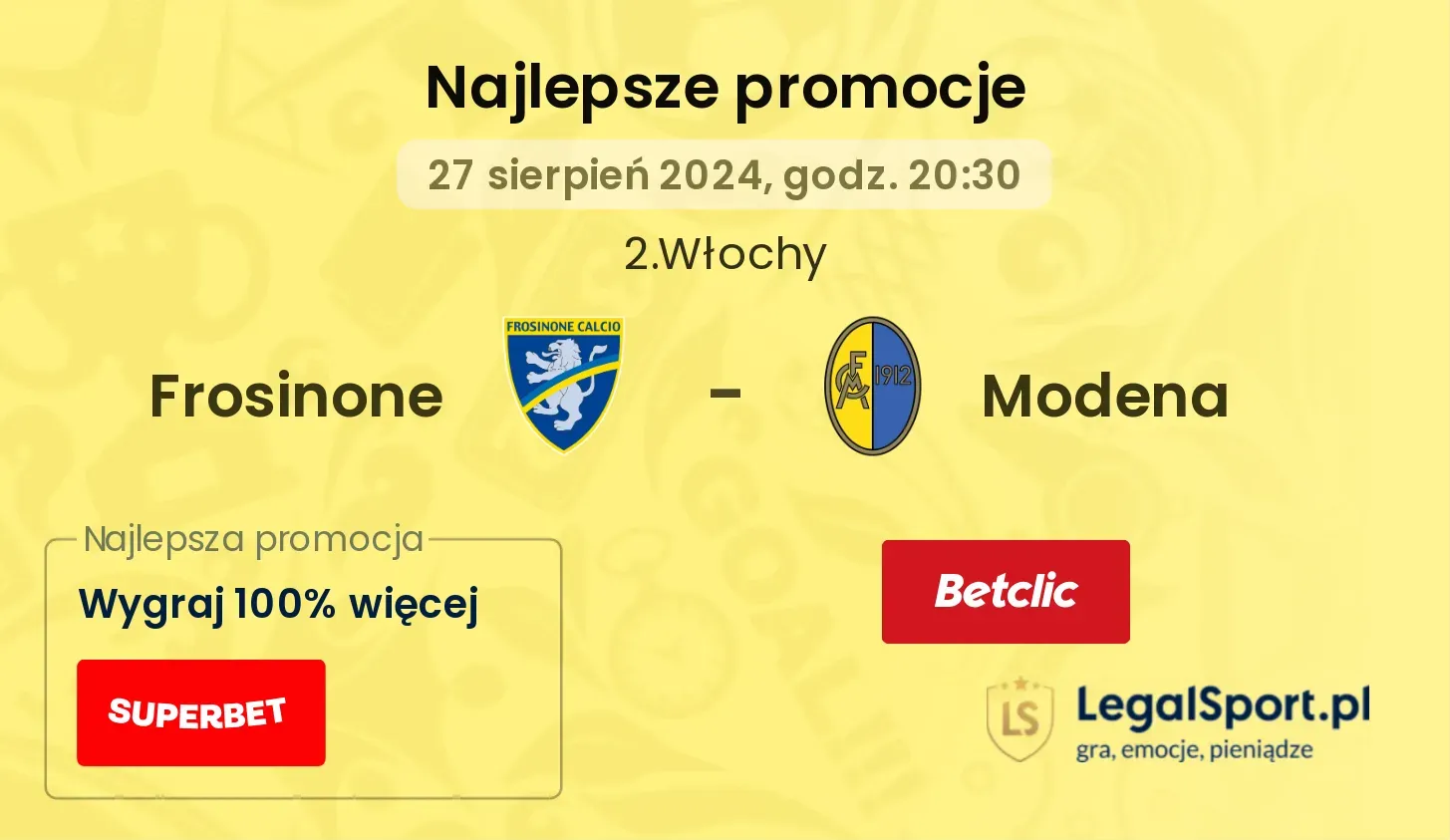 Frosinone - Modena promocje bonusy na mecz