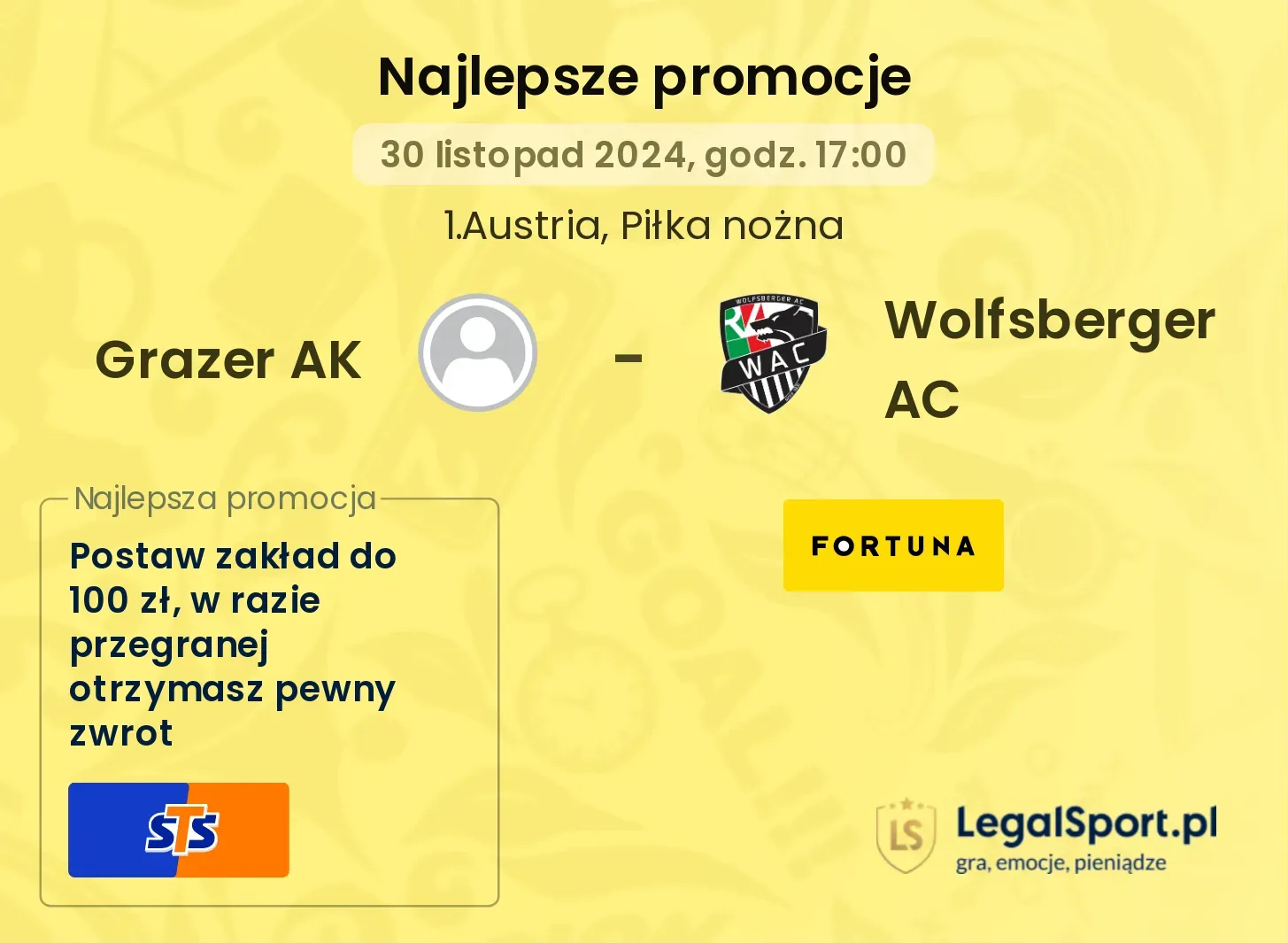 Grazer AK - Wolfsberger AC promocje bukmacherskie