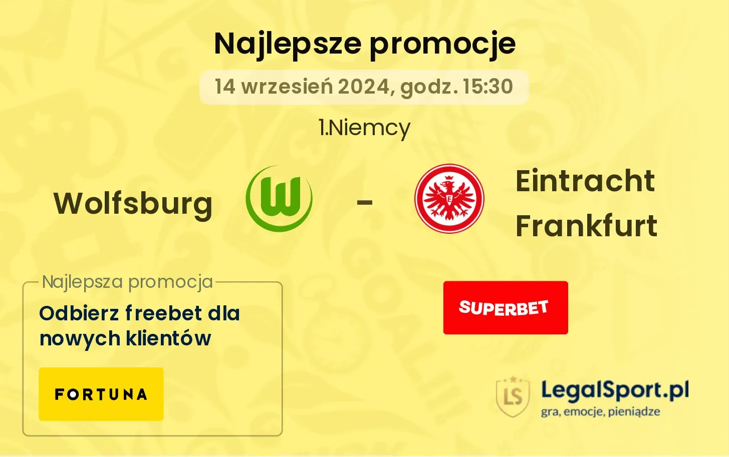 Wolfsburg - Eintracht Frankfurt promocje bonusy na mecz