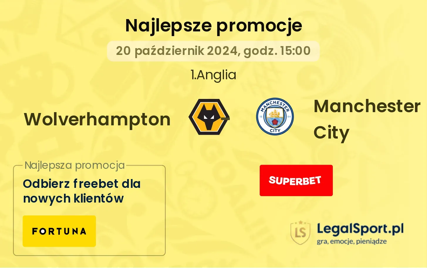 Wolverhampton - Manchester City promocje bonusy na mecz