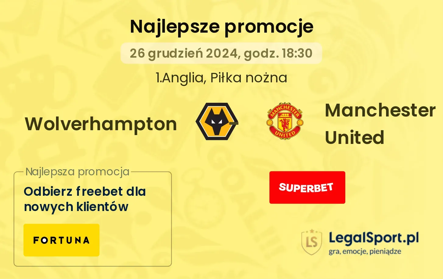 Wolverhampton - Manchester United promocje bonusy na mecz