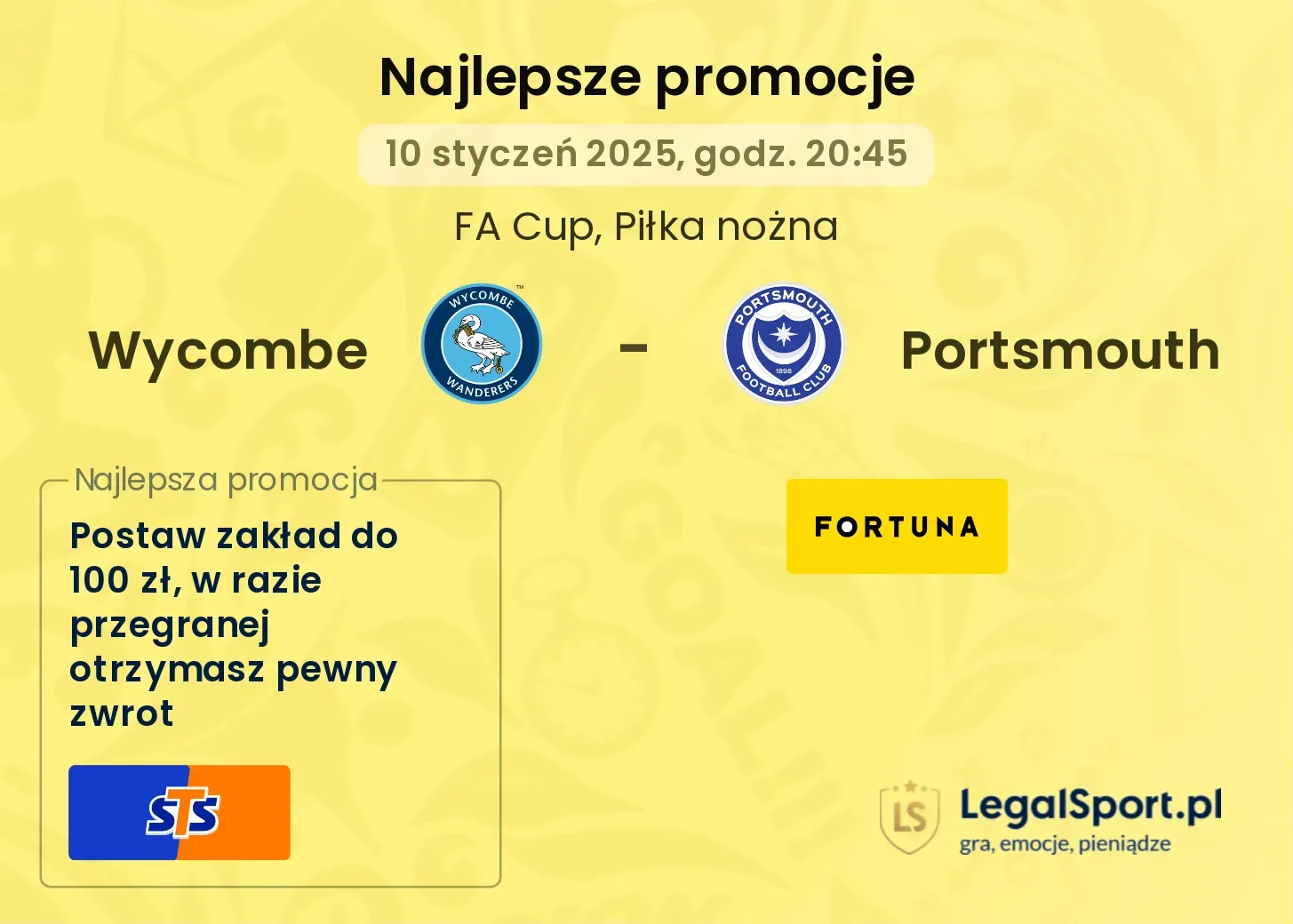 Wycombe - Portsmouth promocje bonusy na mecz