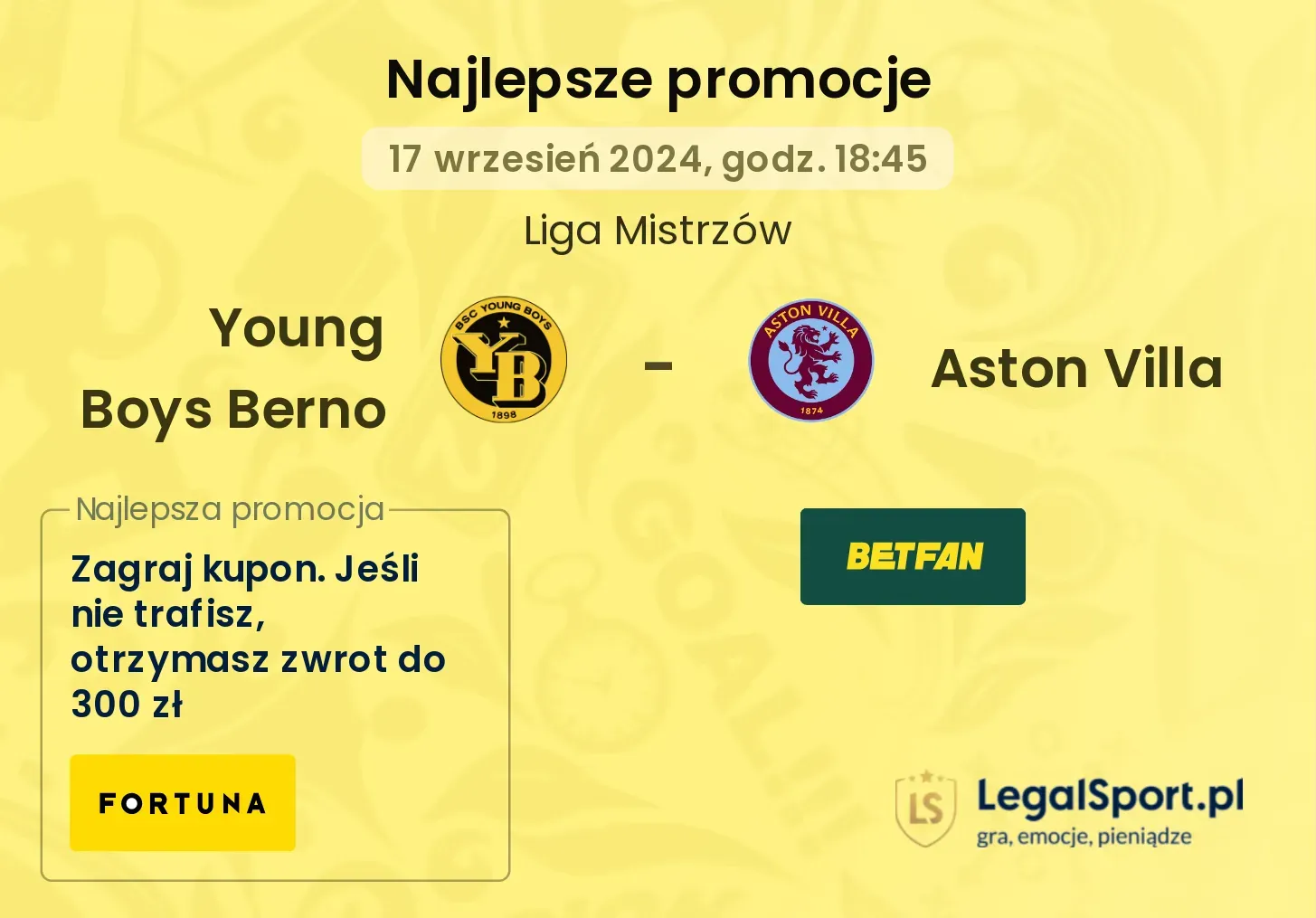 Young Boys Berno - Aston Villa promocje bonusy na mecz