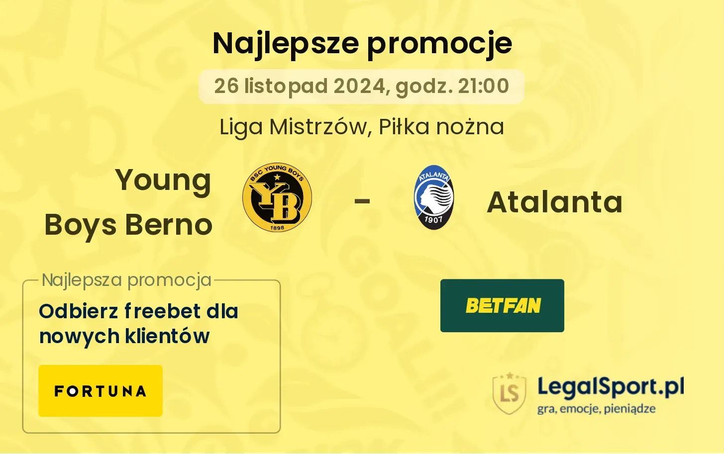 Young Boys Berno - Atalanta promocje u bukmacherów