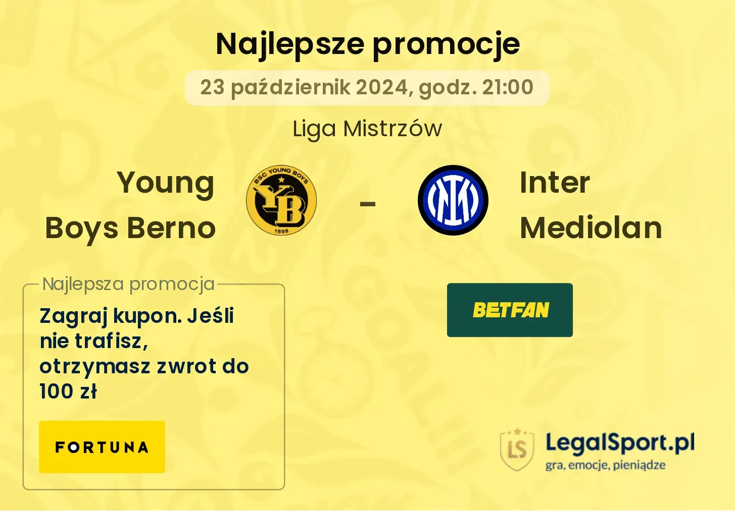 Young Boys Berno - Inter Mediolan promocje bonusy na mecz