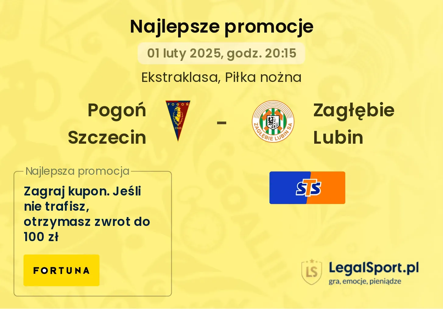 Pogoń Szczecin - Zagłębie Lubin promocje bukmacherskie