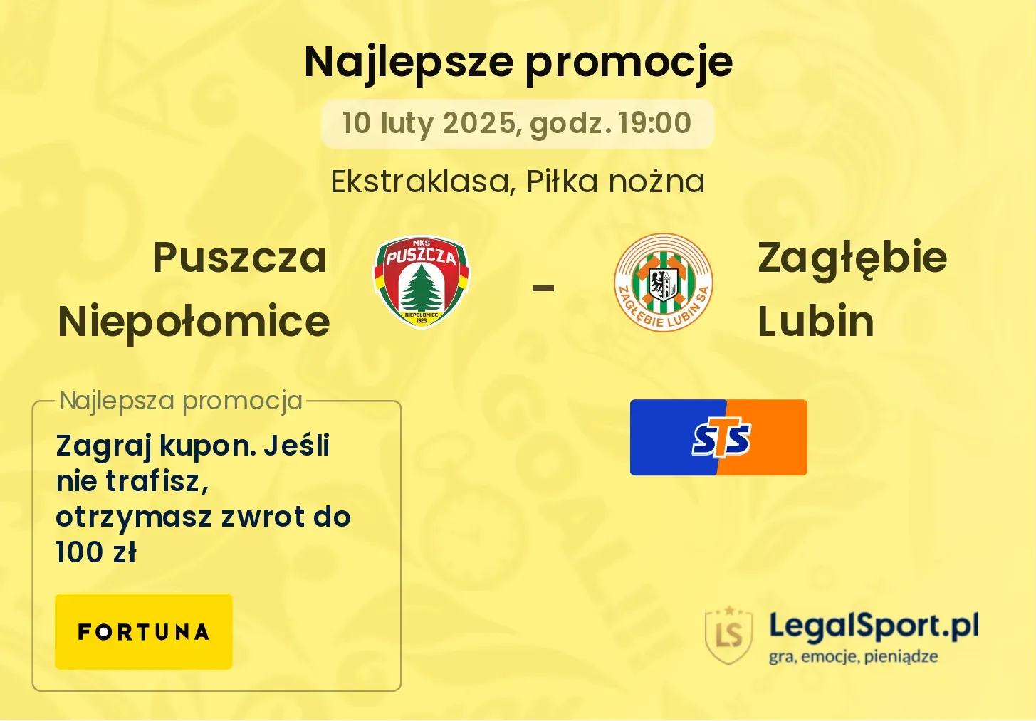 Puszcza Niepołomice - Zagłębie Lubin promocje bukmacherskie