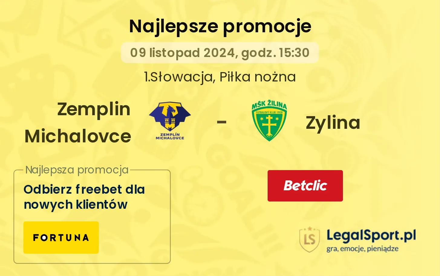 Zemplin Michalovce - Zylina promocje bonusy na mecz