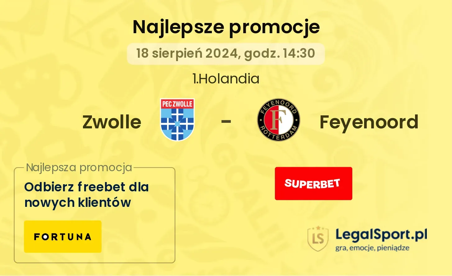 Zwolle - Feyenoord promocje bonusy na mecz