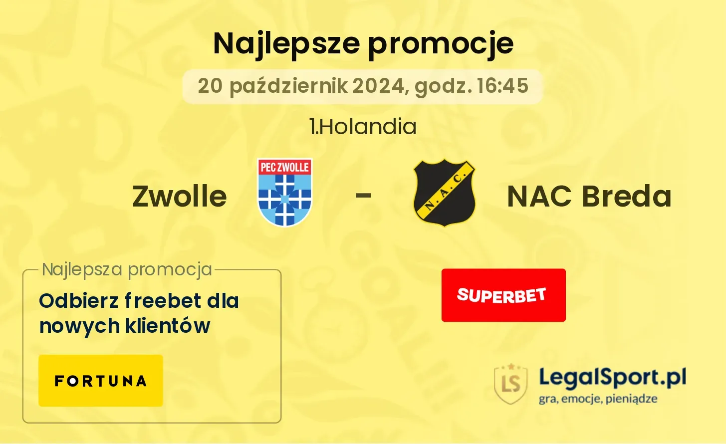 Zwolle - NAC Breda promocje bonusy na mecz