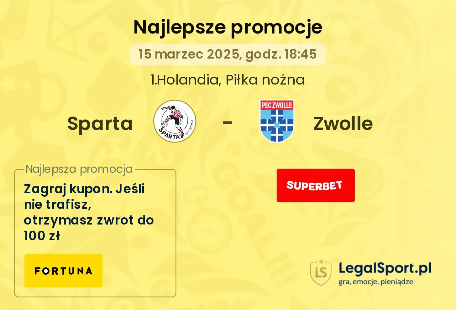 Zwolle - Sparta promocje bonusy na mecz