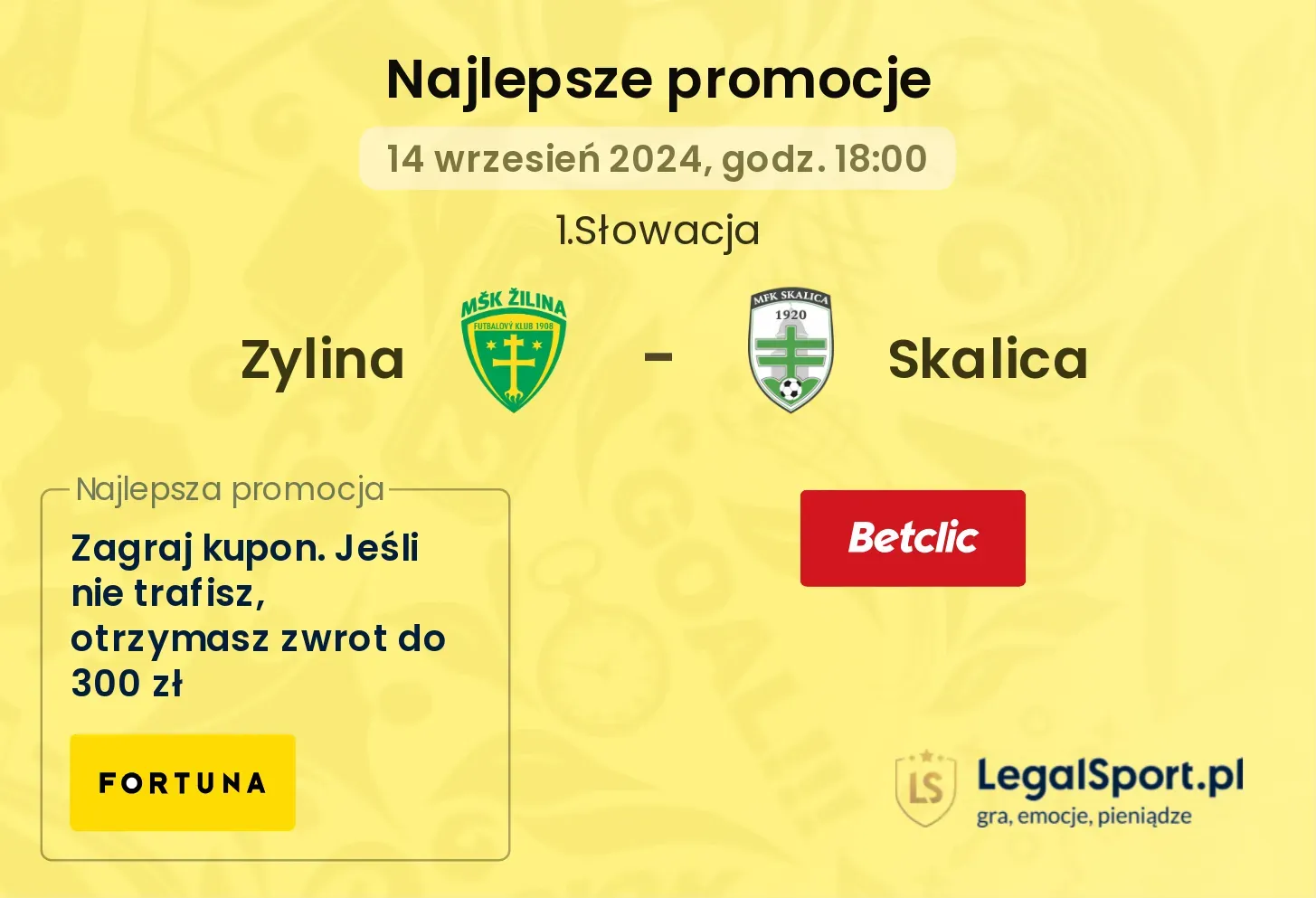 Zylina - Skalica promocje bonusy na mecz